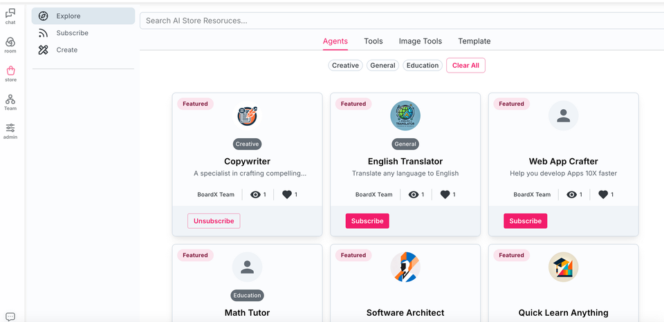 BoardX AI 商店：创造、分享、启发